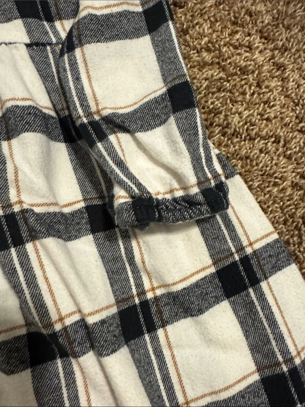 Carter's Cream and Black Plaid Button-Front Casual Dress